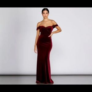 Burgundy Velvet Dress